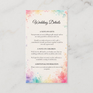 Whimsical Pastel Watercolor Romance Wedding  Enclosure Card
