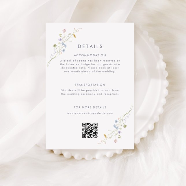 Whimsical Pastel Wildflower Wedding Details Enclosure Card (Creator Uploaded)