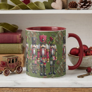 Whimsical Patchwork Christmas Nutcracker Trio Mug