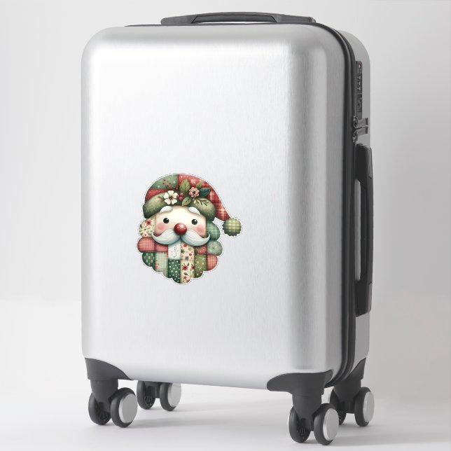 Whimsical Patchwork Santa Folk Christmas (Suitcase)