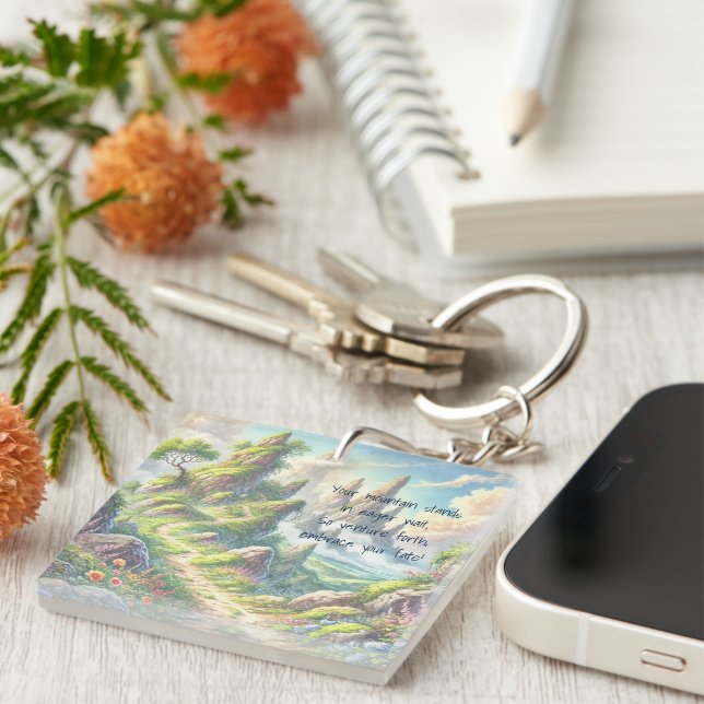 Whimsical Path & Quote Key Ring (Front Right)