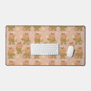 Whimsical Peach Astronaut Searching for Cosmic Gem Desk Mat