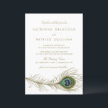 Whimsical Peacock Feather Art Deco Wedding Invitation<br><div class="desc">Make a lasting impression with this elegant customisable peacock feather wedding invitation. Featuring a peacock feather illustration and classic typography,  this elegant wedding invitation is ideal for weddings with vintage,  art deco,  or jewel-toned themes. Customise names,  dates,  wording,  fonts,  and colours to match your wedding vision.</div>