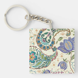 Whimsical Peacock Key Ring