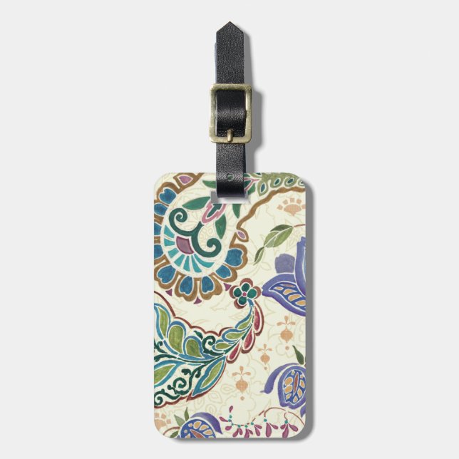 Whimsical Peacock Luggage Tag (Front Vertical)