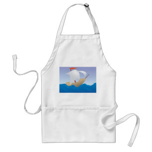 Whimsical Peanut Boat Minimalist Sailing Ship Standard Apron