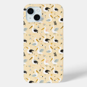 Whimsical Pelican Paradise iPhone 15 Mini Case
