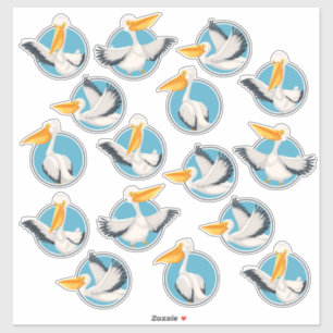 Whimsical Pelicans in Portholes