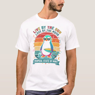 Whimsical Penguin Beachwear T-Shirt