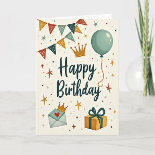 Whimsical Pennant Birthday Card