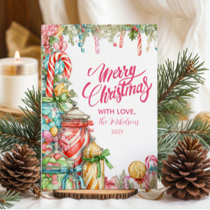 Whimsical Peppermint Holiday Card