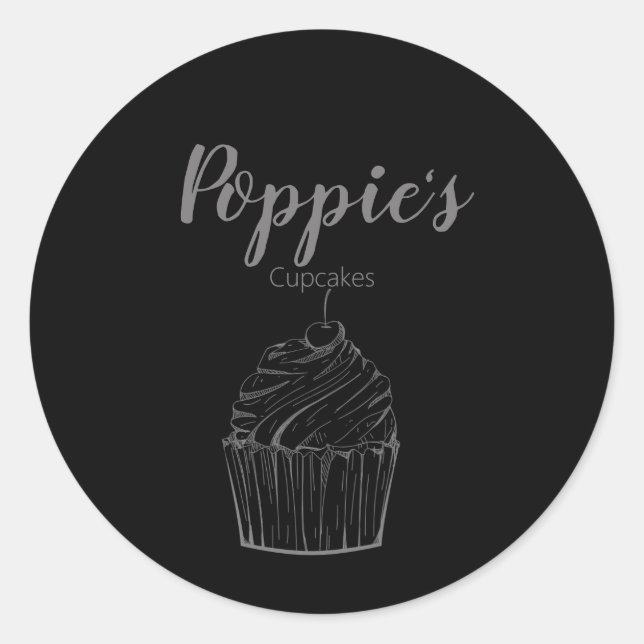 Whimsical Personalised Cupcake Round Stickers (Front)