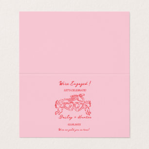 Whimsical Personalised Engagement couple Sign Business Card