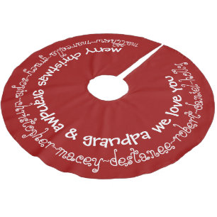 Whimsical Personalised grandkids names Grandparent Brushed Polyester Tree Skirt
