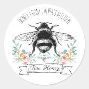 Whimsical Personalised Honey Bee Product Label