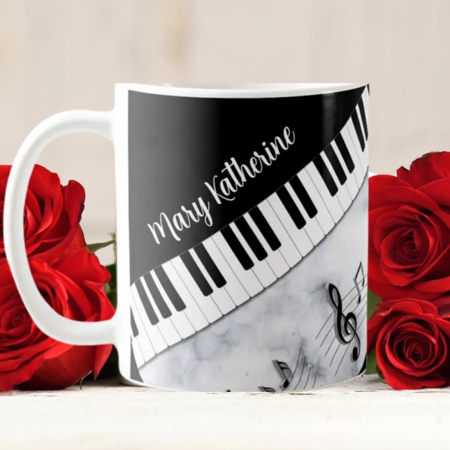  Whimsical Personalised Piano Keys Coffee Mug (Creator Uploaded)