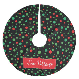 Whimsical Personalised  Polka Dot Christmas Skirt Brushed Polyester Tree Skirt