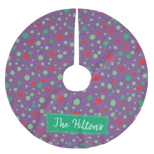 Whimsical Personalised  Polka Dot Christmas Skirt Brushed Polyester Tree Skirt