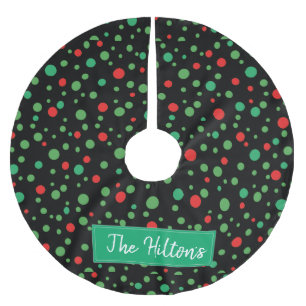 Whimsical Personalised  Polka Dot Christmas Skirt Brushed Polyester Tree Skirt