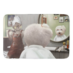 Whimsical Pet Barber Shop Bath Mat