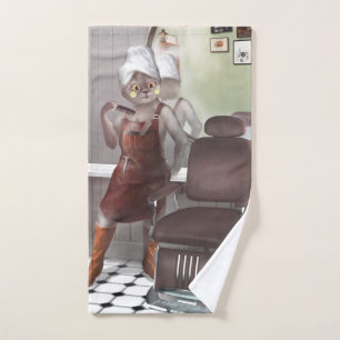 Whimsical Pet Barber Shop Hand Towel