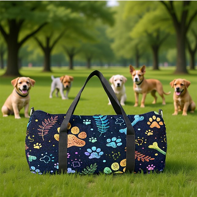 Whimsical Pet Print Travel Organiser Duffle Bag (Creator Uploaded)
