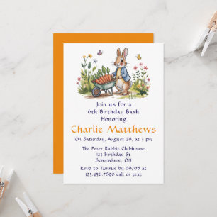 Whimsical Peter Rabbit Boy Birthday Bash  Invitation
