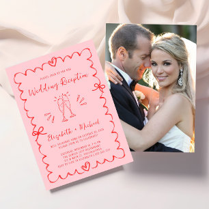 Whimsical Photo Wedding Reception Invitation