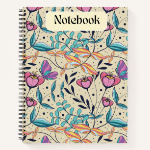 Whimsical Pink and Blue Butterfly Notebook