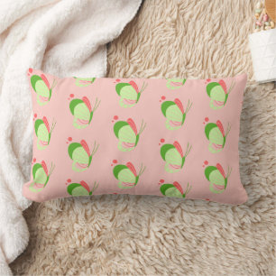 Whimsical Pink and Green Butterflies Lumbar Cushion