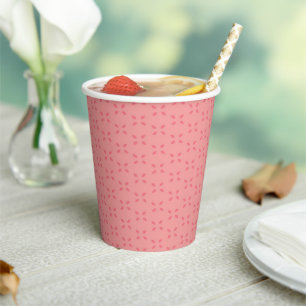 Whimsical Pink Apple Seed Pattern Baby Shower Paper Cups
