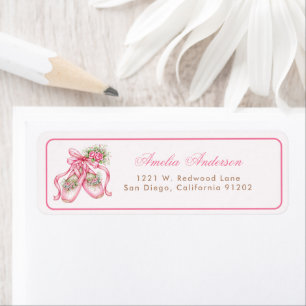 Whimsical  Pink Ballerina Girl  adress Label Return Address Label