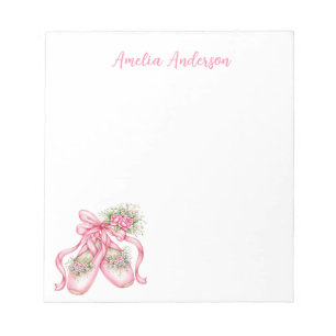 Whimsical Pink Ballerina Girl Notepad