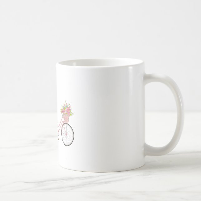 Whimsical Pink Bicycle Coffee Mug (Right)