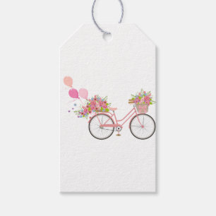 Whimsical Pink Bicycle Gift Tags