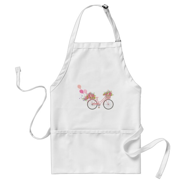 Whimsical Pink Bicycle Standard Apron (Front)