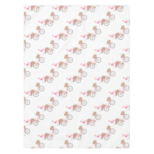 Whimsical Pink Bicycle Tablecloth
