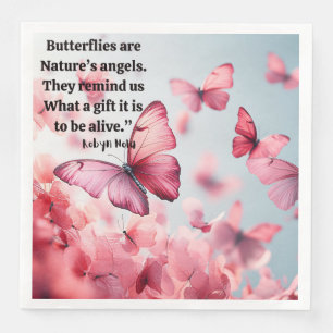 Whimsical Pink Butterflies Napkin