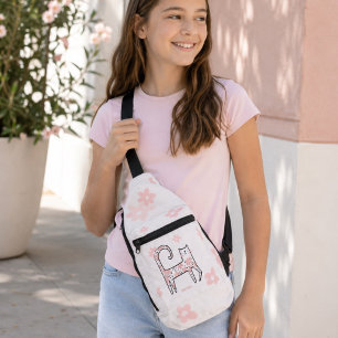 Whimsical Pink Cat Purrfect Birthday Gift Sling Bag