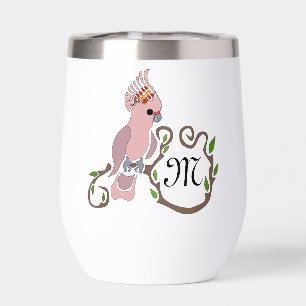 Whimsical Pink Cockatoo Monogram
