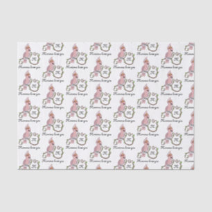 Whimsical Pink Cockatoo Monogram Tissue Paper