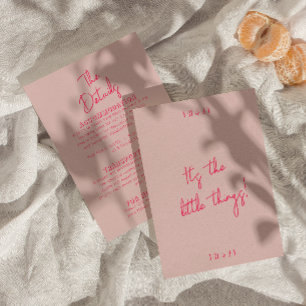 Whimsical Pink colourful Modern Wedding Details    Enclosure Card