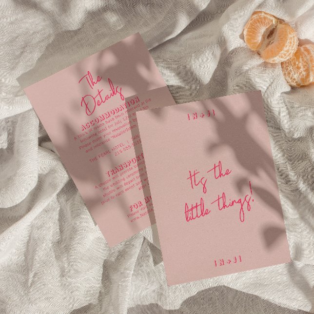 Whimsical Pink colourful Modern Wedding Details    Enclosure Card (Creator Uploaded)