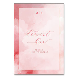 Whimsical Pink Dessert Bar Table Number