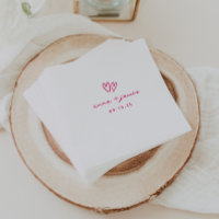 Whimsical Pink Doodle Hearts Wedding