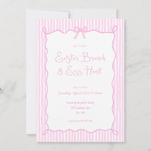 Whimsical Pink Easter Brunch & Egg Hunt Invitation