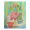 Whimsical Pink Flamingo Does Laundry Cute