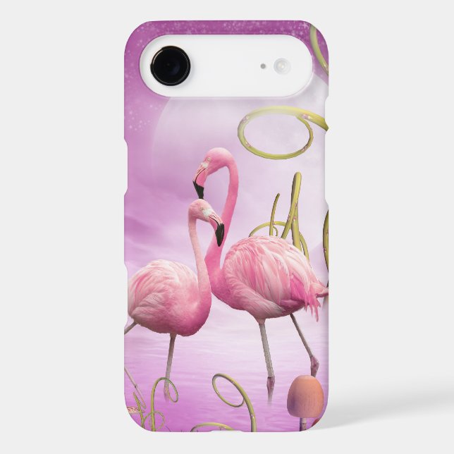 Whimsical Pink Flamingos iPhone 6 case (Back)