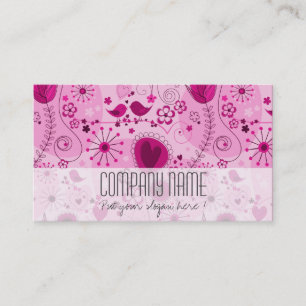Whimsical Pink Floral Elegant Event Planner Business Card