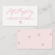Whimsical Pink Floral Gift Registry Minimalist